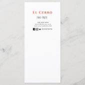 Carte de menu Taco Mexican Food (Dos)