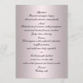 Carte de menu tendance à la mode violet à la coule (Dos)