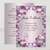 Carte de menu tendance à la mode violet à la coule (Devant / Derrière)