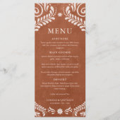 Carte de Menu Terracotta Rustique Mexique (Devant)