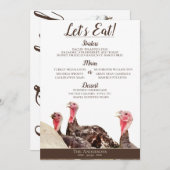 Carte de menu Thanksgiving de la ferme à aire de r (Devant / Derrière)