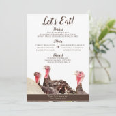 Carte de menu Thanksgiving de la ferme à aire de r (Debout devant)