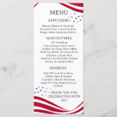Carte de menu thème drapeau américain (Devant)