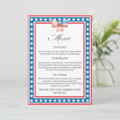 Carte de menu thème drapeau américain USA (Debout devant)