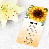 Carte de menu Tournesol Watercolor