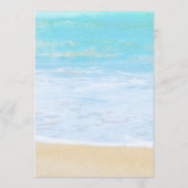 Carte de menu Tropical Summer Beach Wedding (Dos)