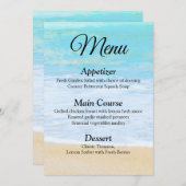 Carte de menu Tropical Summer Beach Wedding (Devant / Derrière)
