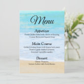 Carte de menu Tropical Summer Beach Wedding (Debout devant)