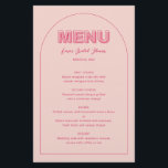 Carte de menu Type de Fête des mariées de contour<br><div class="desc">Conçu pour se coordonner avec notre collection Bold Type, ce menu moderne présente un texte en gras dans les accents rose et fuchsia. Pour une personnalisation plus avancée de cette conception, par exemple la modification de la disposition, de la police ou de la taille du texte, cliquez sur le bouton...</div>