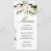 Carte de menu verte tropicale (Devant / Derrière)