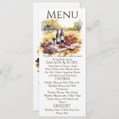 Carte de menu vignoble à l'aquarelle (Devant / Derrière)