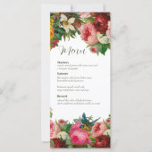 Carte de menu vintage Floral Mariage (Devant)
