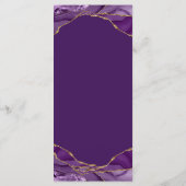 Carte de menu violet et or Agate Design (Dos)