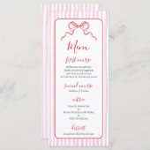 Carte de menu Whimsical Pink and Red Christmas (Devant / Derrière)