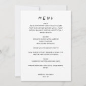 Carte de menu Whimsy Mariage Décontracté manuscrit (Devant)