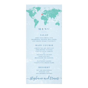 Carte de menu World Map - Toutes les couleurs sont