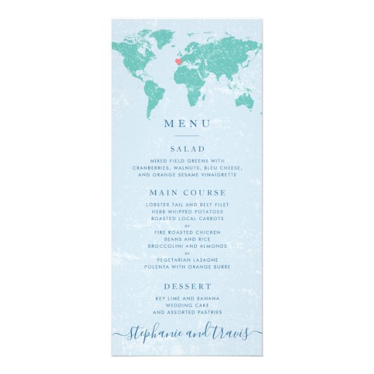 Carte de menu World Map - Toutes les couleurs sont (Devant)