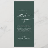Carte de Merci Boho Chic Emerald Green (Devant)