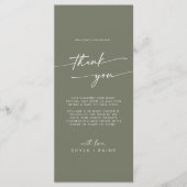 Carte de Merci Boho Chic Olive Green (Devant)