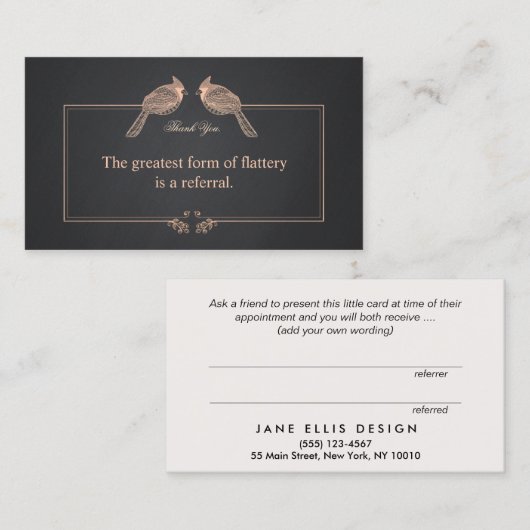 Carte de Merci client élégante (Devant / Derrière)