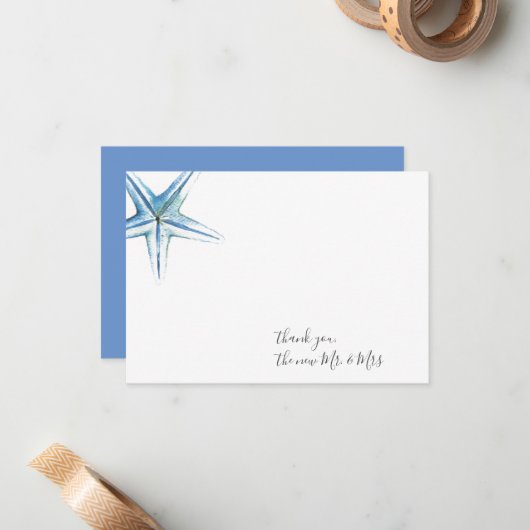 Carte de Merci de  d'Aquarelle (Devant/Arrière en situation)