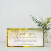 Carte de Merci de fleurs de tournesol doré (Debout devant)