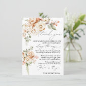 Carte de Merci de Mariage de fleurs neutres (Debout devant)