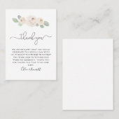 Carte de Merci de Mariage de Rose blanche (Devant / Derrière)