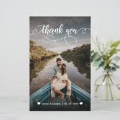 Carte de Merci de mariage élégante photo budget (Debout devant)