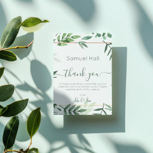 Carte de Merci de Mariage végétal vert