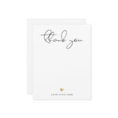 Carte de Merci de script Gold Heart moderne (Devant/Arrière en situation)