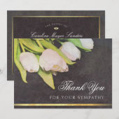 Carte de Merci de Sympathie des Tulipes blanches A (Devant / Derrière)