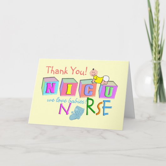 Carte de "Merci" d'infirmière de NICU (Devant)
