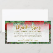 Carte de Merci en or des Tulipes rouges (Devant / Derrière)