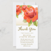 Carte de Merci en or Red Roses (Devant)