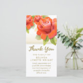 Carte de Merci en or Red Roses (Debout devant)