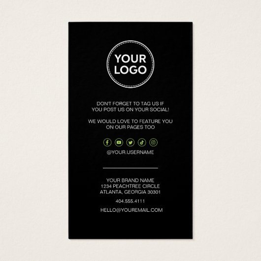 Carte de Merci et de code de remise St. Patrick's  (Dos)