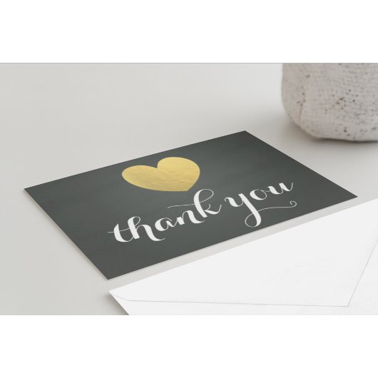 Carte de Merci Gold Foil Heart