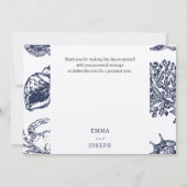 Carte de "Merci" marine sombre marine marine marin (Dos)