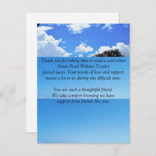 Carte de Merci plat (Devant / Derrière)