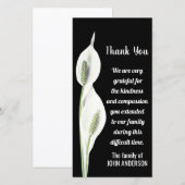 Carte de Merci Sympath Mémorial blanc Lily (Devant / Derrière)