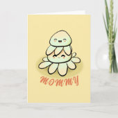 carte de mère pieuvre verte mignonne (Devant)