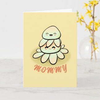 carte de mère pieuvre verte mignonne