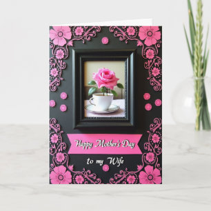 Carte de mères de Tasse de thé de rose