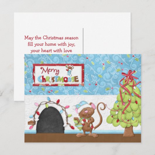 Carte de Merry Christmouse (Devant / Derrière)