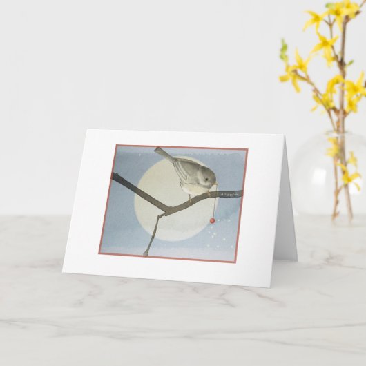 Carte de mésange d'hiver (Fleur jaune)