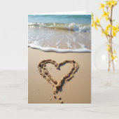 Carte de Message Amour sur la Plage (Fleur jaune)