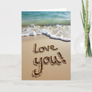 Carte de Message Amour Toi dans le Sable