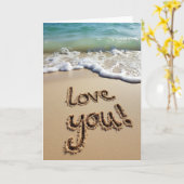 Carte de Message Amour Toi dans le Sable (Fleur jaune)
