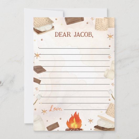 Carte de message avec note pour capsule temporelle (Devant)